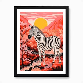 Zebra At Sunrise 3 Art Print