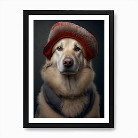 Dog In A Hat, Personalized Gifts, Gifts, Gifts for Pets, Christmas Gifts, Gifts for Friends, Birthday Gifts, Anniversary Gifts, Custom Portrait, Custom Pet Portrait, Gifts for Mom, Dog Portrait, Couple Portrait, Family Portrait, Pet Portrait, Portrait From Photo, Gifts for Dad, Gifts for Boyfriend, Gifts for Girlfriend, Housewarming Gifts, Custom Dog Portrait 1 Art Print