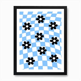 Wavy Gingham Garden Art Print