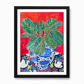 Completely True Facts About Swans Indoor Plant Art Print