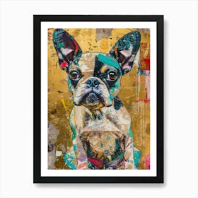 Puppy Dog Gold Effect Collage 4 Poster