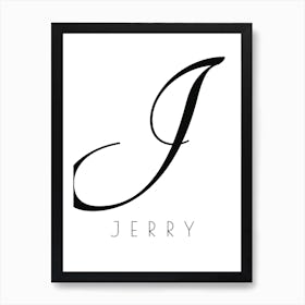 Jerry Typography Name Initial Word Art Print