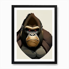 Angry Gorilla, Gorillas Kawaii 3 Art Print