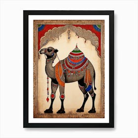 Default Traditional Madhubani Style Painting Of A Camel On A T 1 Affiche