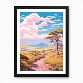 Mount Kilimanjaro Tanzania 1 Hike Illustration Art Print