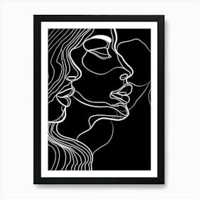 Minimalist Portraits Women Black And White 9 Art Print