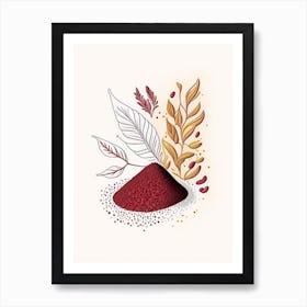 Chili Powder Spices And Herbs Minimal Line Drawing 2 Art Print