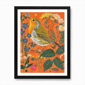 Spring Birds European Robin 3 Art Print