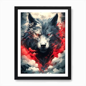 Wolf In The Clouds 10 Art Print