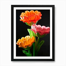 Bright Inflatable Flowers Calendula 3 Art Print