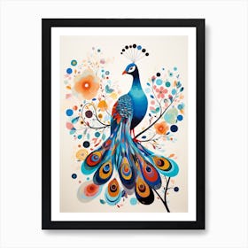 Bird Painting Collage Peacock 2 Art Print