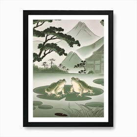 Japanese Frogs Poster