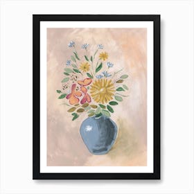 Bouquet On Beige Art Print