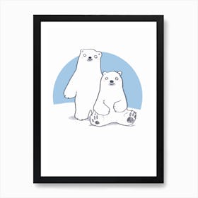 Polar Bear Couple Art Print