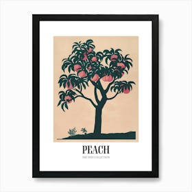 Peach Tree Colourful Illustration 2 Poster Art Print