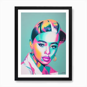 Aaliyah Colourful Illustration Art Print