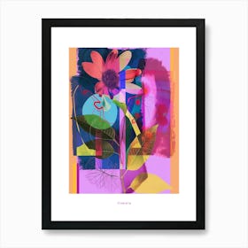 Cineraria 1 Neon Flower Collage Poster Art Print