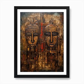 African Masks 3 Art Print