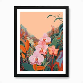 Boho Wildflower Painting Orchid 2 Art Print
