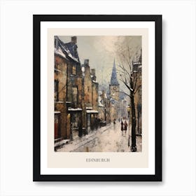 Vintage Winter Painting Poster Edinburgh Scotland 2 Art Print