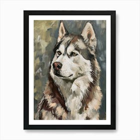 Siberian Husky Acrylic Painting 6 Art Print