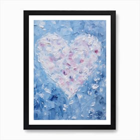 Impasto Brush Strokes Heart Outline 1 Art Print