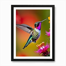 Male Ruby Throated Hummingbird-Reimagined 16 Art Print