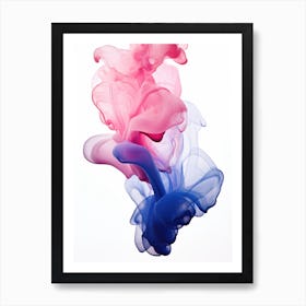 Ink Smoke On White Background Art Print