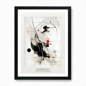 Harmony Abstract Black And White 1 Poster Art Print