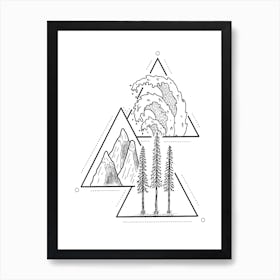 Elemental Trio Illustration Art Print