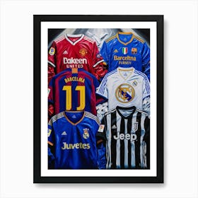 Soccer Jerseys 4 Art Print