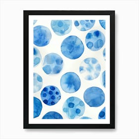 Blue Watercolor Pattern Art Print