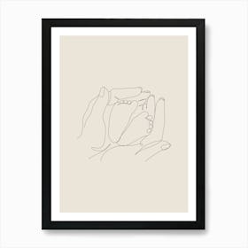 Mother And Baby Holding Hands Art Print