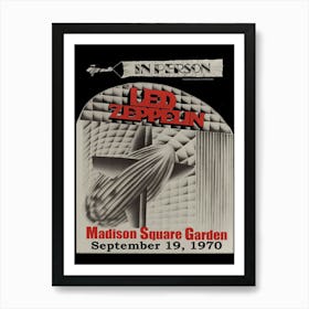 1970 Led Zeppelin Madison Square Garden Concert Poster Art Print