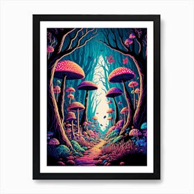 Mushroom Forest Art Print