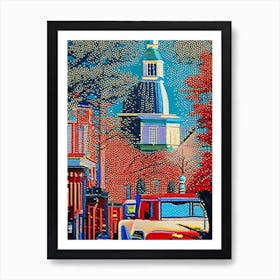 Lexington, City Us  Pointillism Art Print