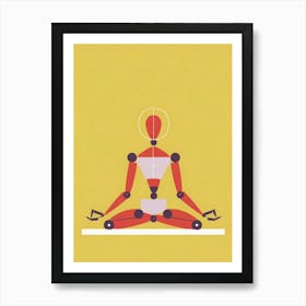 Meditating Robot Art Print