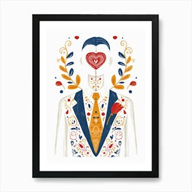 Man With A Heart Art Print