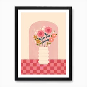 Flowers In Red And Pink Art Print
