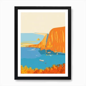 Navagio Beach Zakynthos Greece Midcentury Art Print