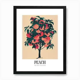 Peach Tree Colourful Illustration 4 Poster Art Print