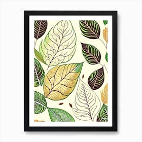 Leaf Pattern Warm Tones 1 Art Print