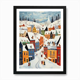 Winter Snow Quebec City   Canada Snow Illustration 1 Art Print