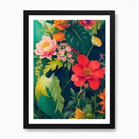 A Bohemian Painting Inspired By Botanical Elements Series - 4 Art Print