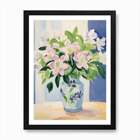 A Vase With Hellebore, Flower Bouquet 1 Art Print