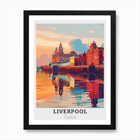 Liverpool At Sunset Travel 1 Art Print