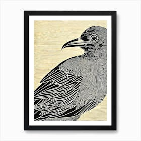 Crow 2 Linocut Bird Art Print