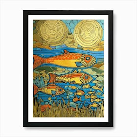 Fish In The Stream-Festival Vibes-Seaside Inspirations Art Print