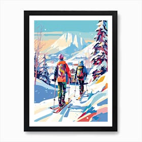 Stowe Mountain Resort   Vermont Usa, Ski Resort Illustration 0 Art Print