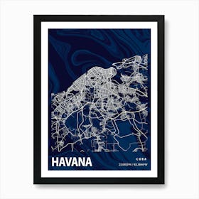 Havana Crocus Marble Map Art Print